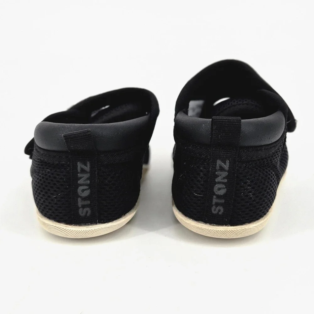 Stonz Cruiser Baby Shoes Black 18-24 M Size 6 Vegan Wide Toe Box Sneakers GUC